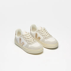 SMALL V-10 LACES LEATHER EXTRA-WHITE PLATINE NATURAL