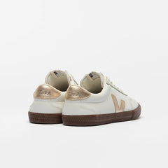 VOLLEY LEATHER WHITE PLATINE BARK