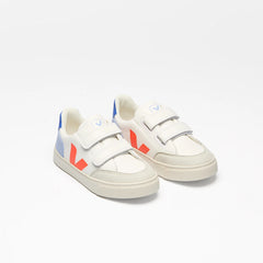 V-12 LEATHER WHITE MULTICO ORANGE FLUO